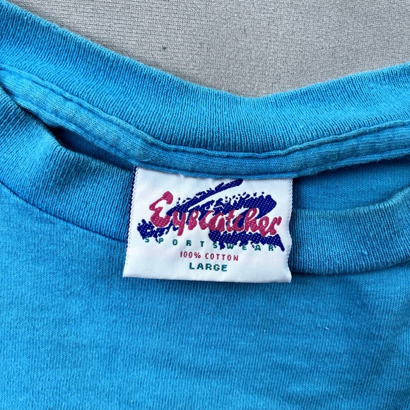 Vintage Sail Boat T-Shirt Mens Large Blue Ocean Art Nautical Chicago USA 90s - Picture 6 of 16